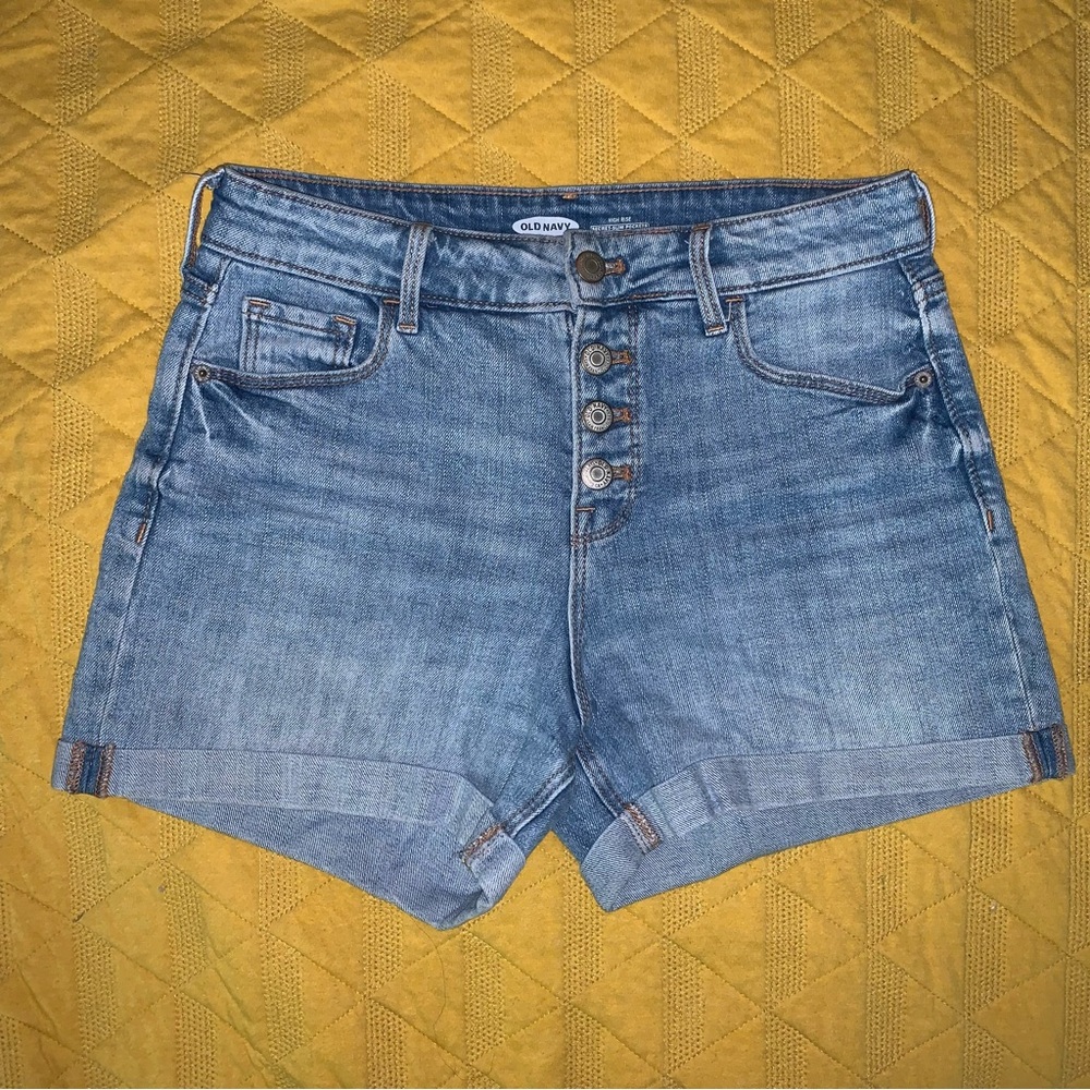 Old Navy Blue Jean Shorts High-Rise Cuffed
